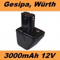 70291510061 Baterie do AKU Gesipa Powerbird, Accubird, Firebird, Lamatec, Würth 12V 3000mAh Ni-MH