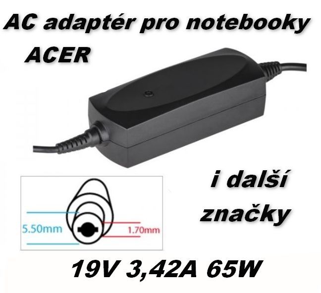 Nabíječka notebooku, AC adaptér Acer 19V 3,42A 5,5x1,7mm