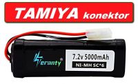 Baterie pro RC modely - 5000mAh 7,2V Ni-MH konektor TAMIYA