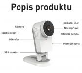 D10 Tuya vnitřní bezpečnostní IP WiFi kamera s rozlišením 1080p / 480p, PIR senzor detekce pohybu, slot Micro SD až 64GB, IR přísvit do 15m CEL-TEC