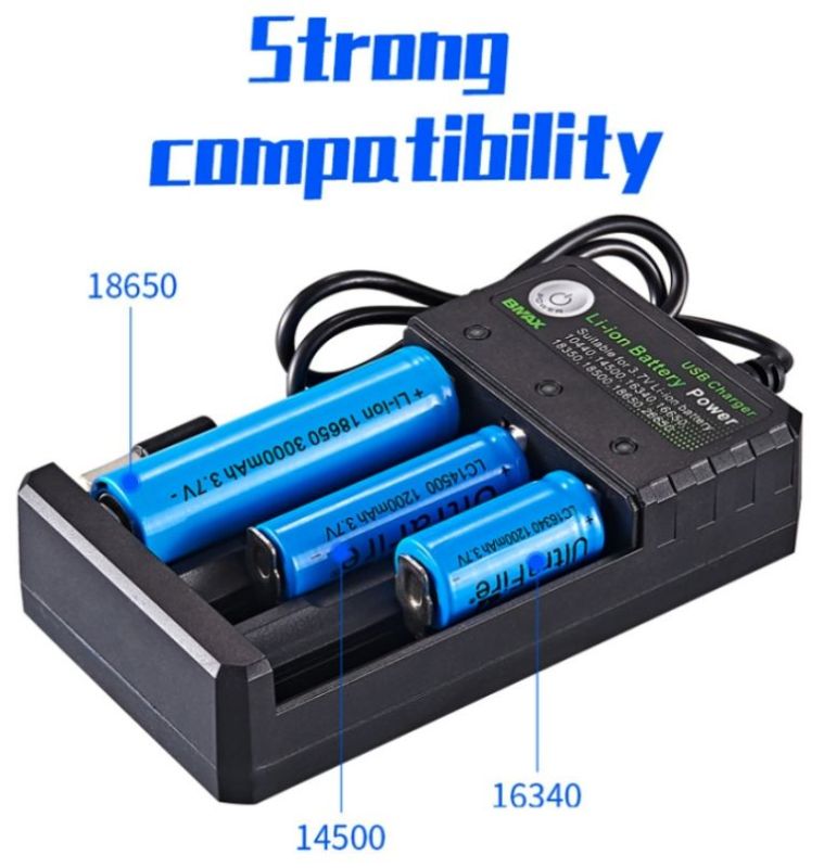 BMAX - USB 3 slotová nabíječka 3,7V baterií Li-Ion