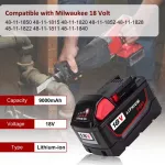 Milwaukee M18 9000mAh 18V Li-Ion 9.0Ah - kvalitní baterie pro pracovní nářadí a jiná zařízení, nahrazuje originál TopTechnology