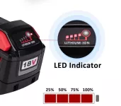 Milwaukee M18 9000mAh 18V Li-Ion 9.0Ah - kvalitní baterie pro pracovní nářadí a jiná zařízení, nahrazuje originál TopTechnology