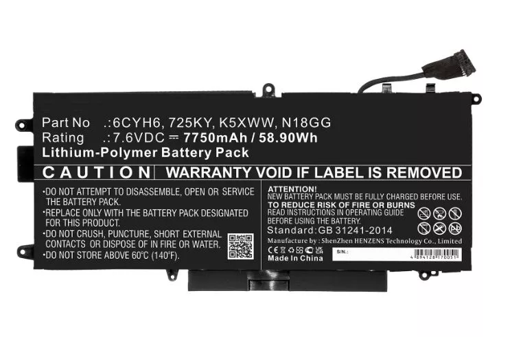 Baterie Dell K5XWW 7895mAh 7,6V Li-Pol 