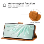 Kožené pouzdro pro Honor 70 hnědé, brown, tzv. knížka TopTechnology