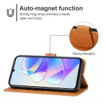 Kožené pouzdro pro Honor X7a hnědé, brown, tzv. knížka TopTechnology