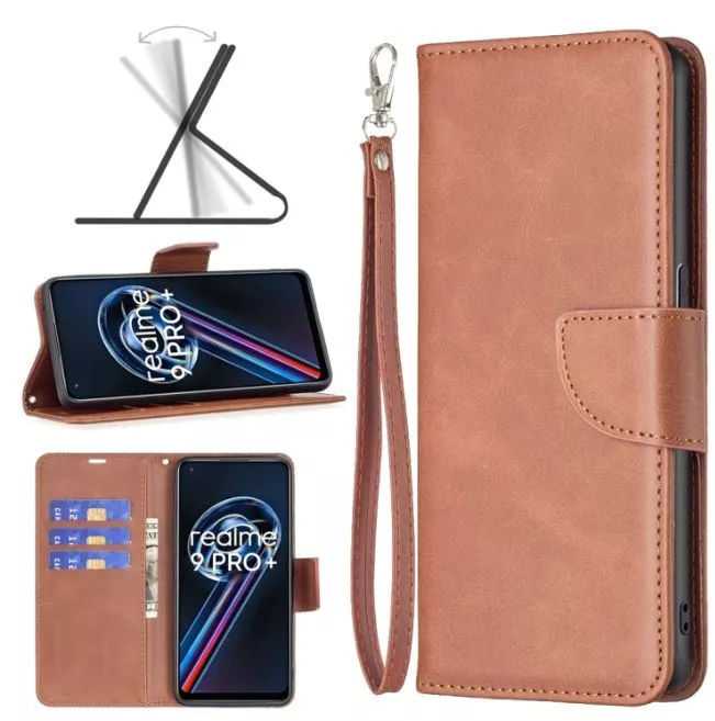 Kožené pouzdro knížka Realme 9 Pro+ hnědé