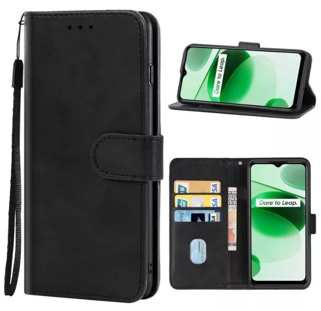 Kožené pouzdro knížka pro Realme C35 černé