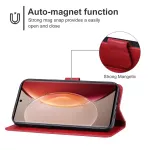 Kožené pouzdro pro Vivo X90 Pro červené, red, tzv. knížka TopTechnology