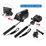 Teleskopická selfie tyč + držák pro kamery a fotoaparáty různých značek, jako jsou GoPro Hero, DJI Osmo, Insta360, MagiCam, Olympus, Nikon, Sony, Samsung a další TopTechnology