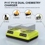 DUÁL nabíječka Ryobi 18V pro 2 kusy baterie, nahrazuje originál TopTechnology