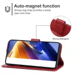 Kožené pouzdro pro Poco F4 GT červené, red, tzv. knížka, materiál syntetická kůže TopTechnology