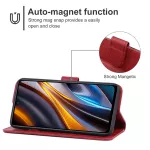 Kožené pouzdro pro Poco X4 GT červené, red, tzv. knížka TopTechnology