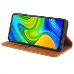 Pouzdro Xiaomi Redmi Note 9s, Note 9 Pro, hnědé, brown, tzv. knížka, materiál syntetická kůže AZNS