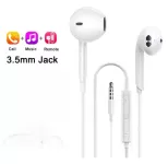 Stereo sluchátka pro Apple iPhone 3,5mm jack, kabelová bílá s mikrofonem, určená pro další zařízení Apple s tímto konektorem