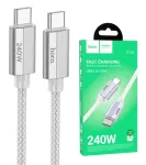 USB kabel 240W typ-C na typ-C 1.8m šedý