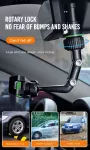 XBNC107 držák mobilu a GPS na zpětné zrcátko automobilu, silná pružina chrání před vypadnutím zařízení i na hrbolaté cestě, otáčení 360° TopTechnology