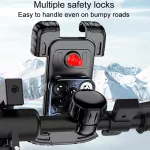 YYS-680 držák mobilu a GPS navigace pro horská kola i motocykly, masivní provedení z pevných materiálů tlumící nárazy, rychlá instalace ( do 3s ) , bezpečnostní zámek TopTechnology