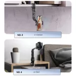 C192 držák mobilního telefonu na zpětné zrcátko automobilu, silná pružina chrání před vypadnutím zařízení i na hrbolaté cestě, otáčení na čtyřech kloubech 2 x 360° a 2 x 120° Yesido