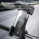 C331 držák telefonu na kolo, motocykl, s mechanickým uzamykáním, nastavením o 360 stupňů a sluneční clonou pro lepší viditelnost LCD displeje Yesido C331