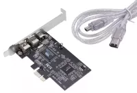 FireWire karta iEEE 1394 pro stolní PC umožňuje přenos dat s videokamer, disků, skenerů, digitálních fotoaparátů a dalších zařízení Plug & Play + kabel s koncovkami 6 pin a 4 pin