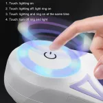 LED světelné zatahovací vodítko pro psy - 5m, barva fialová - bílá, se svítidlem pro hledání exkrementů za šera a tmy, baterie jsou součástí TopTechnology