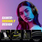 S22 herní sluchátka RGB s náhlavní soupravou, černá kabelová s mikrofonem, určená pro náročné uživatele ONIKUMA