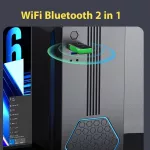 VegGieg USB síťový adaptér 1100Mbps 2 in 1, WiFi 6, Bluetooth 5.4, Gigabit 5GHz bezdrátová síťová karta pro PC, notebook