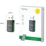 VegGieg USB síťový adaptér 1100Mbps 2 in 1, WiFi 6, Bluetooth 5.4, Gigabit 5GHz bezdrátová síťová karta pro PC, notebook