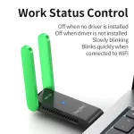 VegGieg USB síťový adaptér 1400Mb/s Dual Band 5dB, Wi-Fi 6, rychlá bezdrátová síťová karta pro PC, notebook