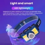 W6100A LED vlnová senzorová čelovka COB - Chip On Board, což umožňuje kompaktní a jasný světelný zdroj s širokým úhlem svícení E-SMARTER