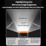 YP0701473 Světlo na kolo z hliníkové slitiny, svítilna s vysokou intenzitou, odolnost proti stříkající vodě IPX5 WEST BIKING