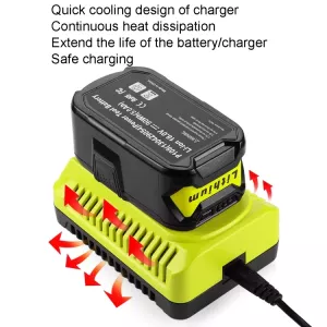 Nabíječka Ryobi ONE+ 18 V | kvalitní kompatibilní nabíječka pro baterie Li-Ion, Ni-MH a Ni-Cd – náhrada originálních nabíječek Ryobi TopTechnology
