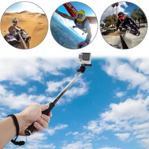 Teleskopická selfie tyč pro akční kamery GoPro, DJI Osmo Action, Insta360 a další – univerzální monopod s držákem pro sportovní kamery Poluz Teleskopická selfie tyč pro akční kamery GoPro, DJI Osmo Action, Insta360 a další – univerzální monopod s držákem pro sportovní kamery Poluz
