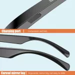 Bluetooth chytré sluneční brýle s reproduktory a mikrofonem – bezdrátová handsfree sluchátka Bluetooth 5.3, polarizační UV400 čočky, USB-C nabíjení TopTechnology