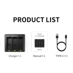Nabíječka pro 3 baterie GoPro HERO13 Black – USB nabíjecí box TELESIN