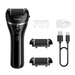 Elektrický pilník na paty HOCO HP-90 – odstraňovač ztvrdlé kůže, 3 rychlosti, 3 brusné hlavice, LED displej, USB-C, černý Elektrický pilník na paty HOCO HP-90 – odstraňovač ztvrdlé kůže, 3 rychlosti, 3 brusné hlavice, LED displej, USB-C, černý