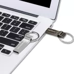 Kovový USB flash disk 32 GB šedý s kroužkem na klíče – USB 2.0 MICRODRIVE