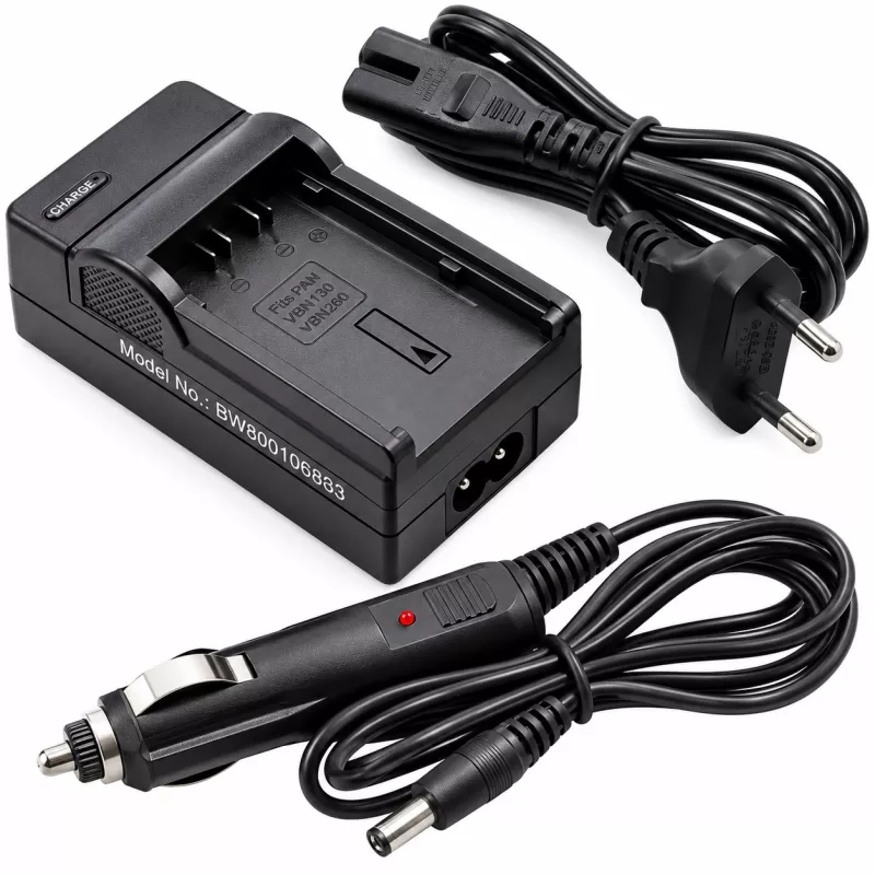 Nabíječka baterií Panasonic VW-VBN260 a VW-VBN130, napájení 230 V a 12 V
