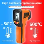 NJTY T400A bezkontaktní infračervený teploměr -50 až 400 °C, nastavitelná emisivita, laser