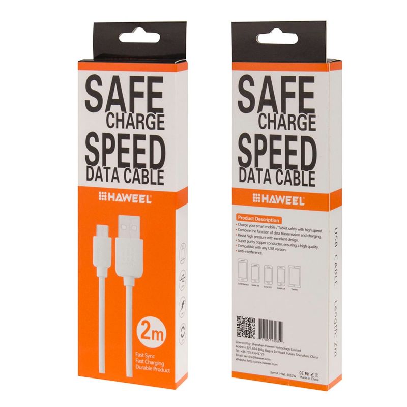 Dobíjecí vysokorychlostní ( data ) kabel - micro USB výstup, délka 200cm ( 2m ) NLHWL1012W