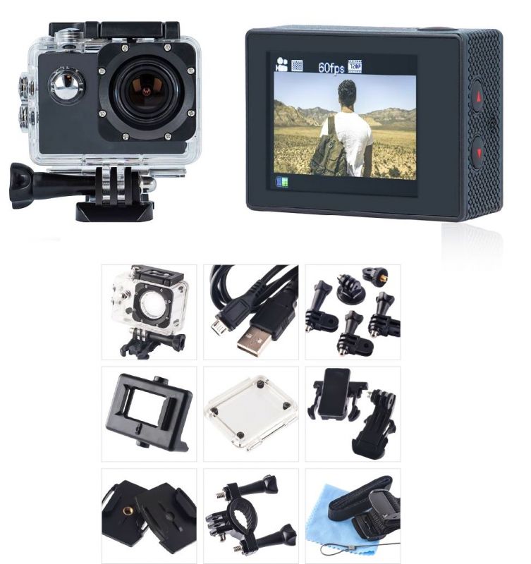 Sportovní kamera Active Line 200, video full HD, 4x ZOOM, foto 12MPx, outdoor  + selfie tyč ZDARMA